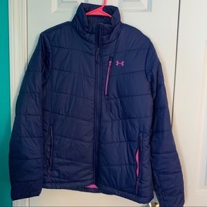 Under Armour Navy and Pink Puffer Jacket